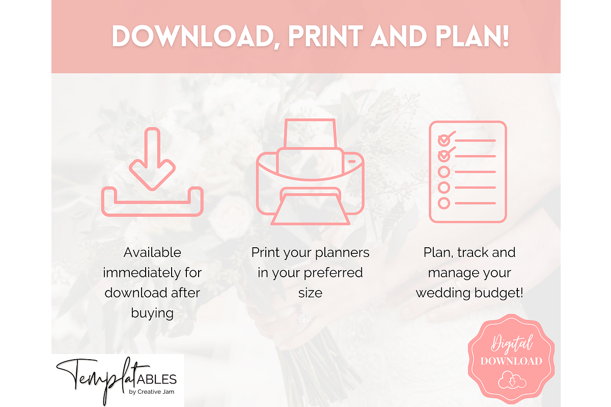 Wedding Budget Planner - Pink BUNDLE, a Templates & Theme by Templatables (Photo 10 of 10)