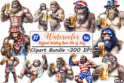 Bigfoot Holding Beer 4th of July PNG, an Illustration by DreamCafeArt (Thumbnail 1 of 6)