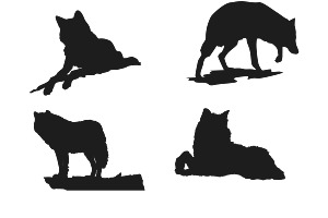 Wolf Silhouettes Set 1 Procreate