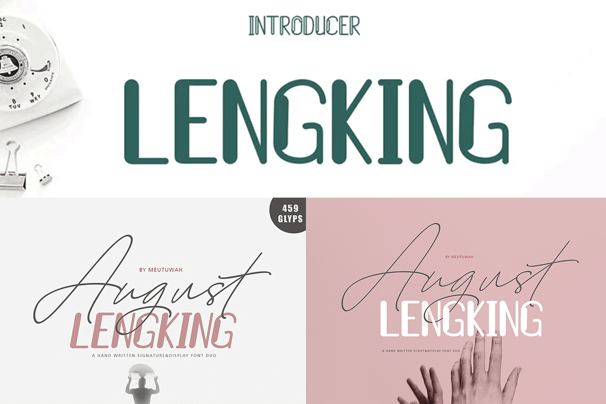 August & Lengking 6 Font Update, a Script Font by Meutuwah (Photo 1 of 15)