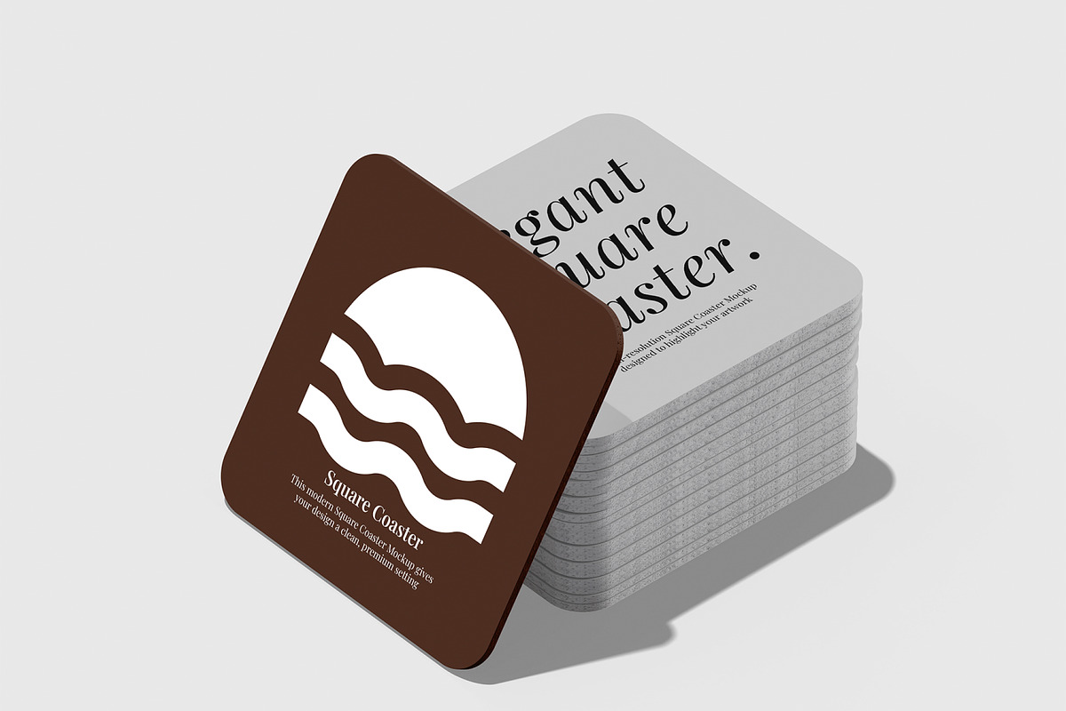 Square Coaster Mockup, a Household Mockup by Permadi Creative (Photo 4 of 4)