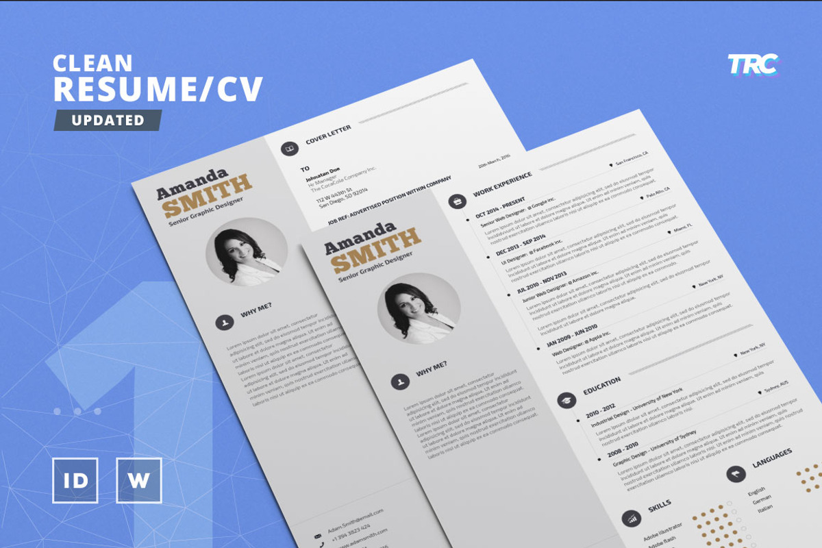 Clean Resume/Cv Template Volume 1, a Resume Template by TheResumeCreator (Photo 1 of 6)