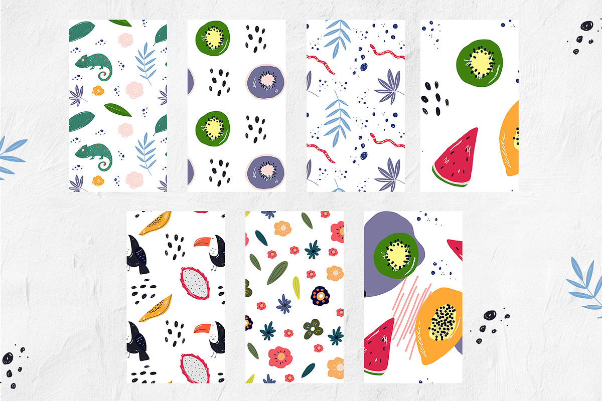 Seamless patterns JUNGLE collection, a Pattern Graphic by SketchCliparts (Photo 3 of 7)