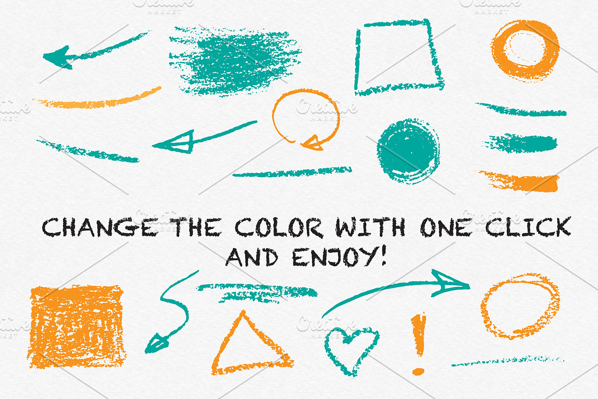 Oil pastel hand drawn elements, an Object Graphic by Erifilia (Photo 2 of 3)