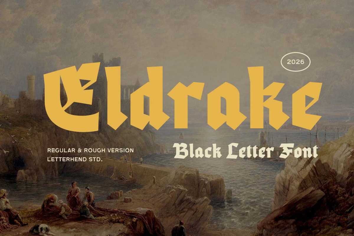 Eldrake Blackletter Font, a Blackletter Font by Letterhend Studio (Photo 1 of 11)
