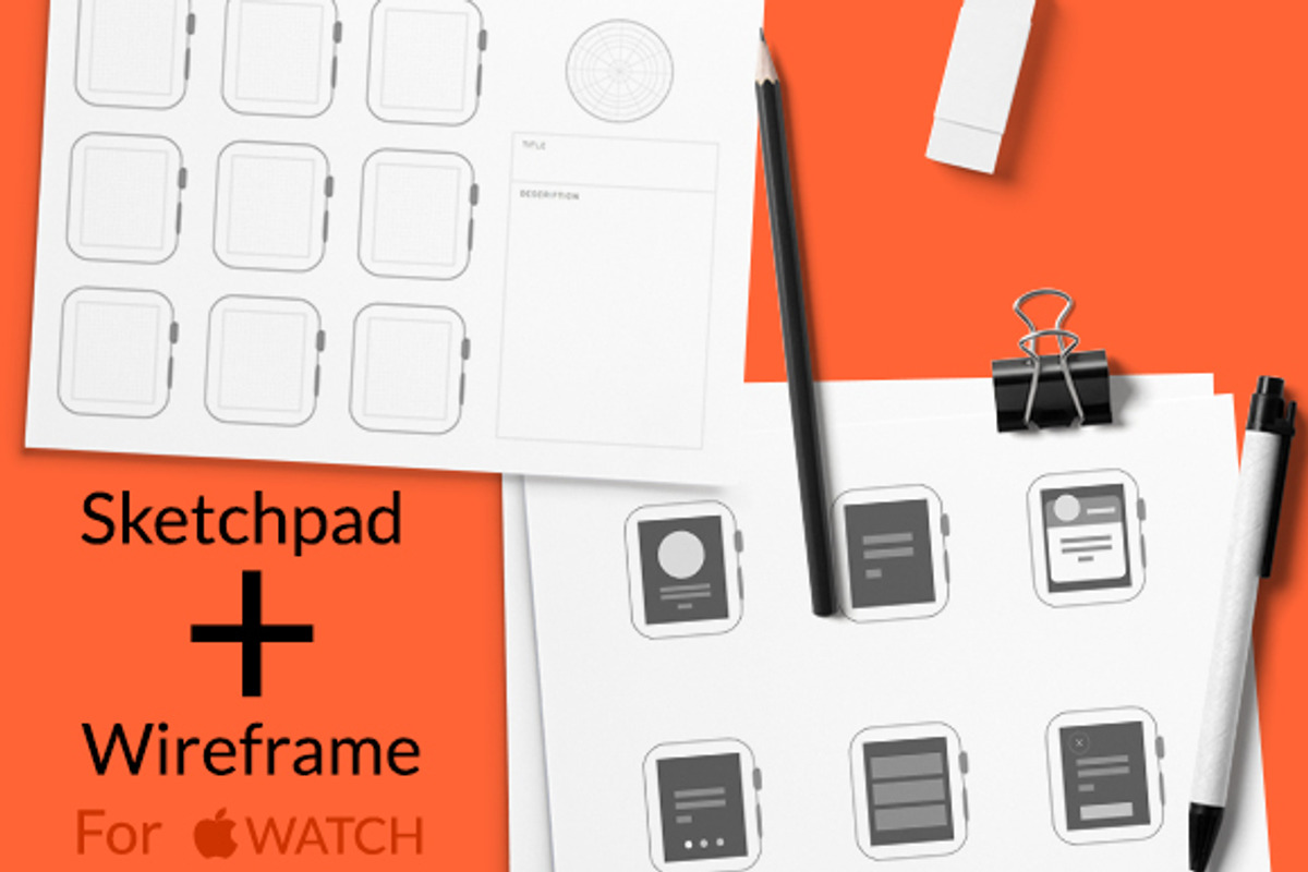Apple Watch Sketchpad And Wireframe, a Wearable Device Mockup by dmitriythomas (Photo 1 of 4)