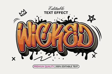 Wicked Text Effect Graffiti Style, a Layer Style Add-On by Mockmenot