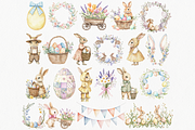 Watercolor Pastel Easter Clipart, an Animal Illustration by ClipArtCharm (Thumbnail 3 of 5)
