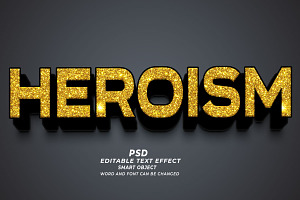 Heroism PSD 3d Editable Text Effect