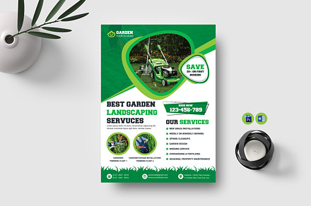 Landscaping Flyer Template, a Flyer Template by Ultimate Template Shop