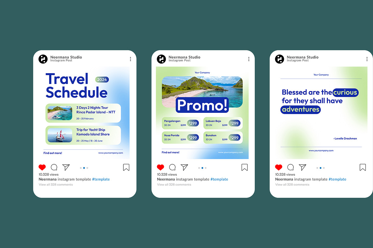 Travel Instagram Post, a Social Media Template by Neermana (Photo 3 of 4)