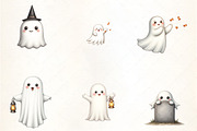 Kawaii Halloween Boo Ghost Clipart, an Illustration by CrexoraLab (Thumbnail 4 of 6)