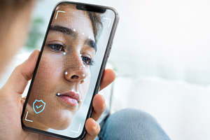 Facial recognition technology analyz, a Photo by Dvoevnore photos