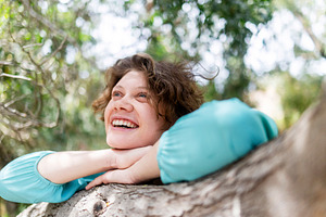 A close up portrait of a laughing wo, a Person Photo by Imaginarium
