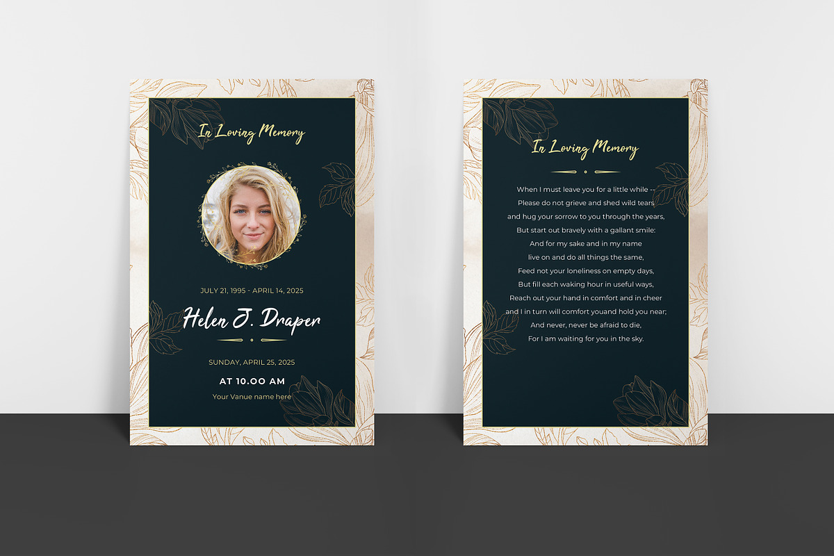Funeral Program And Prayer Card, a Brochure Template by crazyOWL (Photo 5 of 8)