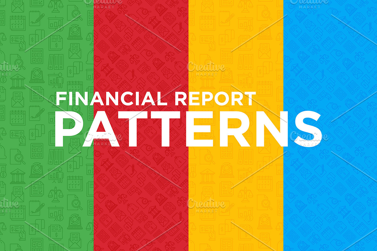 Financial Report Patterns Collection, a Pattern Graphic by Alex Blogoodf