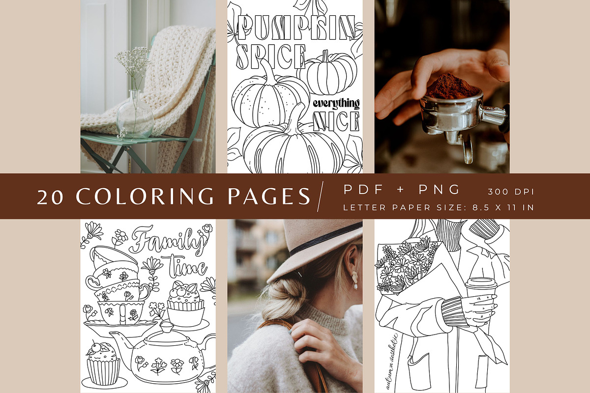 Cozy Autunm | Coloring book, a Decorative Illustration by ChristinaDesigns (Photo 2 of 6)