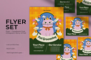 Yellow Hand Drawn Pet Grooming Flyer, a Flyer Template by graphicook (Thumbnail 1 of 4)