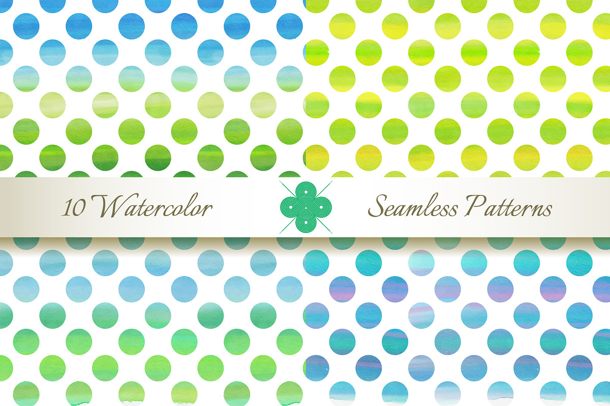 Seamless Watercolor Dotted Patterns, a Pattern Graphic by Patternalized (Photo 2 of 4)