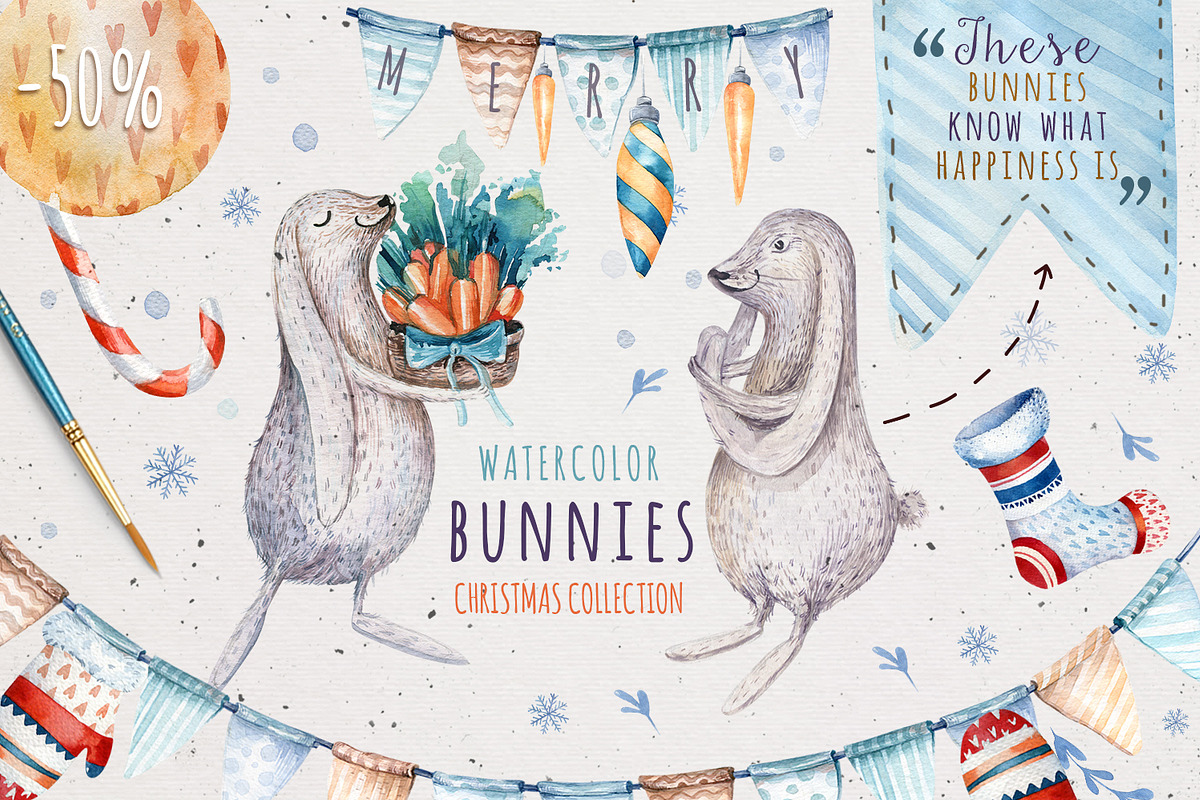 60%off Watercolour Christmas BUNDLE!, a Decorative Illustration by Peace ART (Photo 2 of 7)