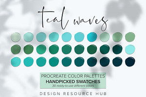 Procreate Color Palette Teal Waves