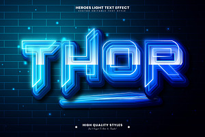 Heroes Light Editable Text Effect