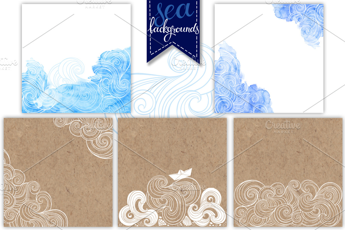 Waves. Graphic set., a Pattern Graphic by maritime_m (Photo 6 of 7)
