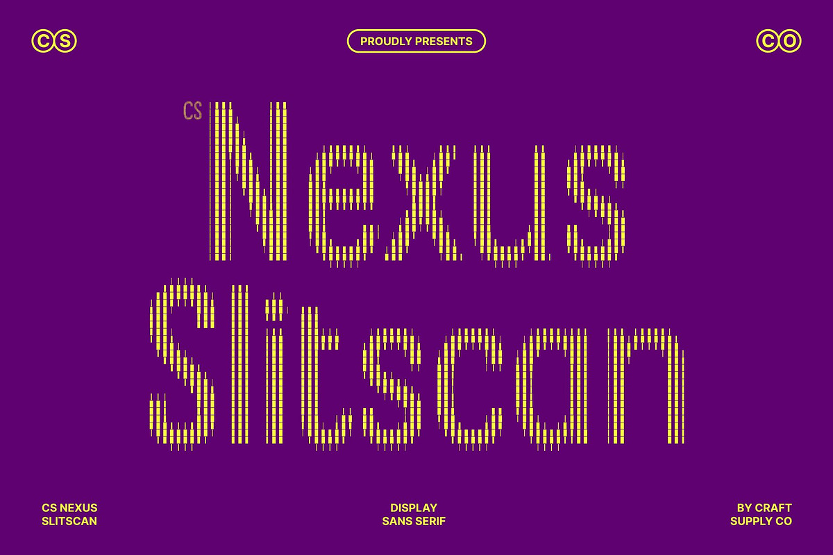 CS Nexus Slitscan, a Sans Serif Font by Craft Supply Co. (Photo 1 of 8)