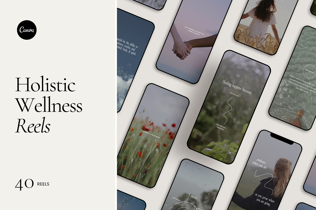 Holistic Wellness Reels - Canva, a Social Media Template by Willoe Studio (Photo 1 of 10)