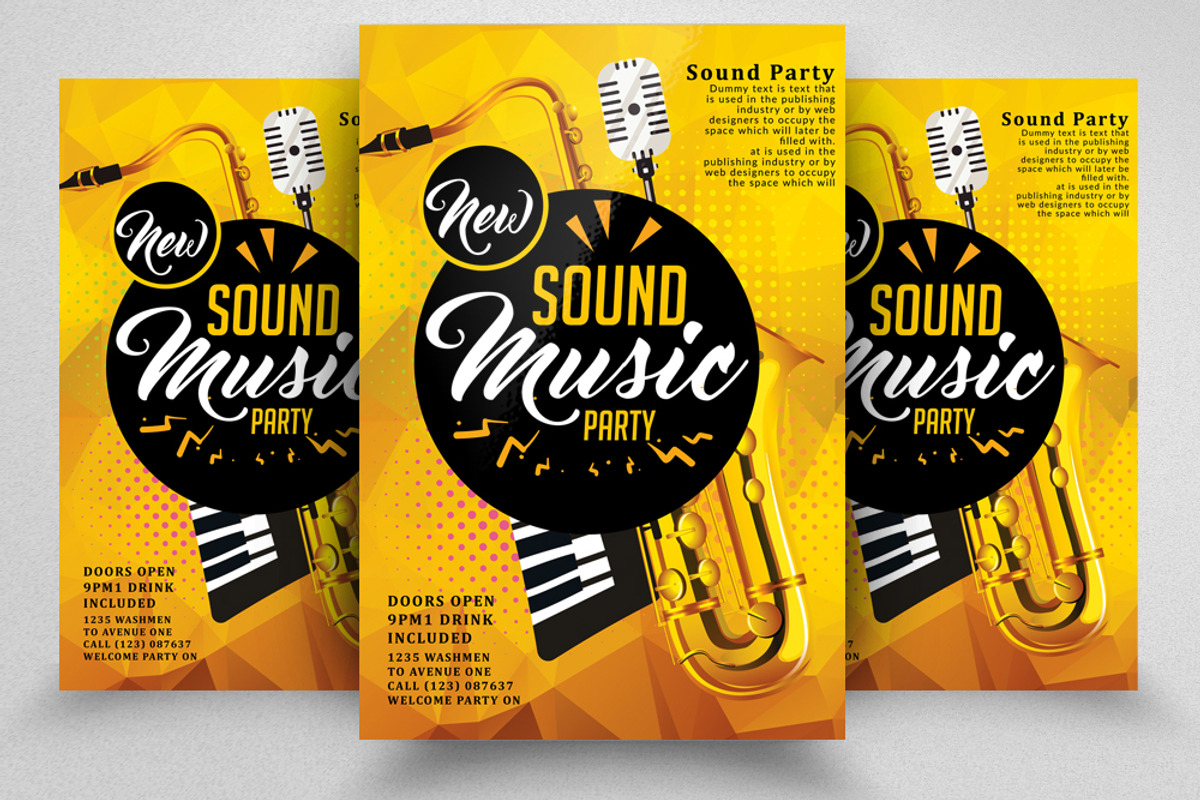 Music Sound Flyer Template, a Flyer Template by Business Flyers