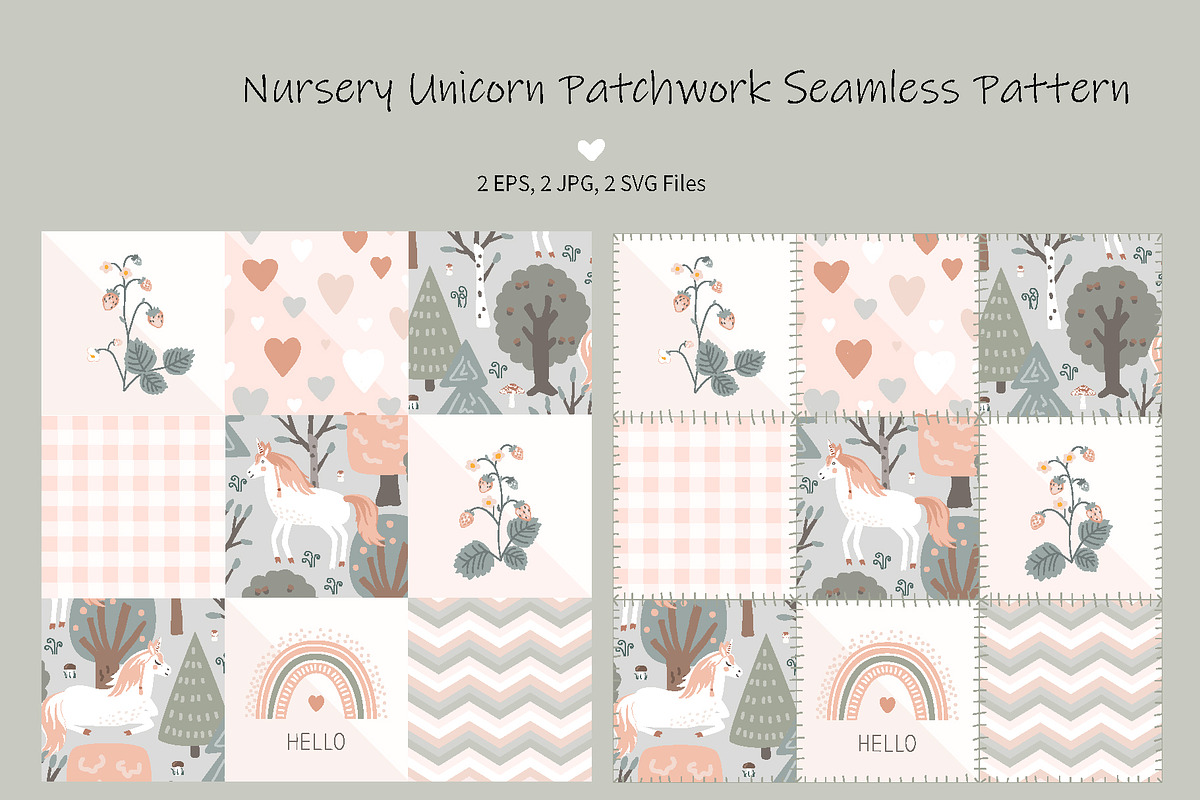 Unicorn Quilt Seamless Pattern, a Pattern Graphic by Toltemara (Photo 1 of 3)