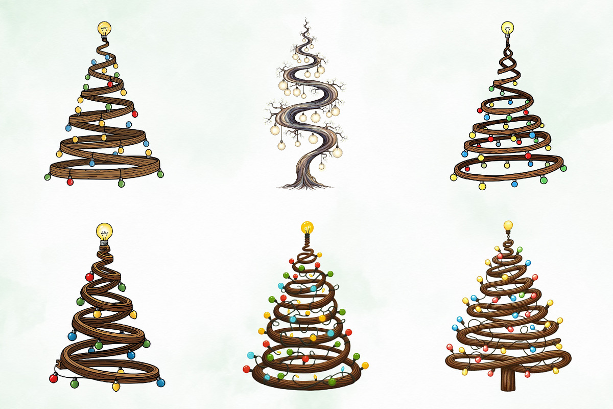 Christmas Lights Tree Clipart PNG, an Illustration by Creative Art (Photo 2 of 11)
