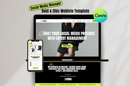 Bold Website Template Canva, a Landing Page Template by Row Creative