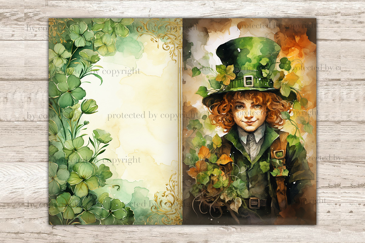 St. Patrick's Day Junk Journal Pages, a Seasonal Illustration by GlamArtZhanna (Photo 7 of 10)