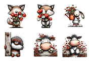 Spring Peeking Animals Clipart, an Illustration by SinaCreation (Thumbnail 2 of 9)