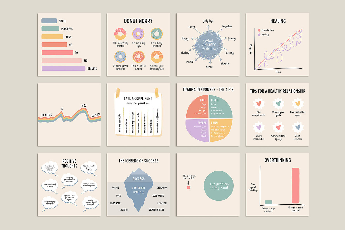 Mental Health Instagram Kit - Canva, a Social Media Template by Willoe Studio (Photo 6 of 12)