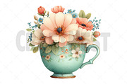 Mother’s Day Floral Teacup Clipart, an Illustration by Craft Nest (Thumbnail 10 of 12)