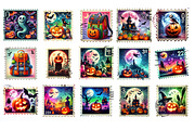 Halloween Postage Stamp Clipart PNG, an Illustration by SinaCreation (Thumbnail 2 of 5)