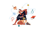 Teenage problems concepts set, a Person Illustration by PaperTrident (Thumbnail 10 of 13)