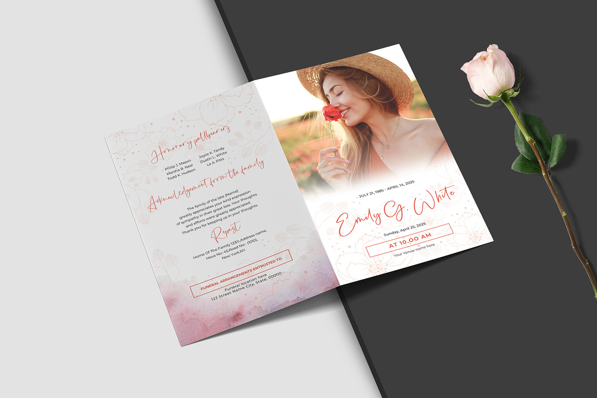 Funeral Program And Prayer Card, a Brochure Template by crazyOWL (Photo 3 of 7)