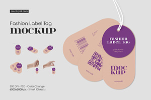 Fashion Label Tag Mockup Set, an Apparel Mockup by Country4k