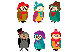 Set Owls Hipsters