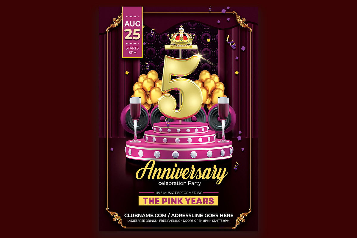 Anniversary Party, a Flyer Template by Art and Flyers