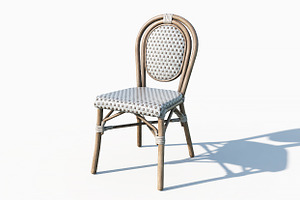 Wicker Bistro Chair, a Furniture 3D Model by happy brush