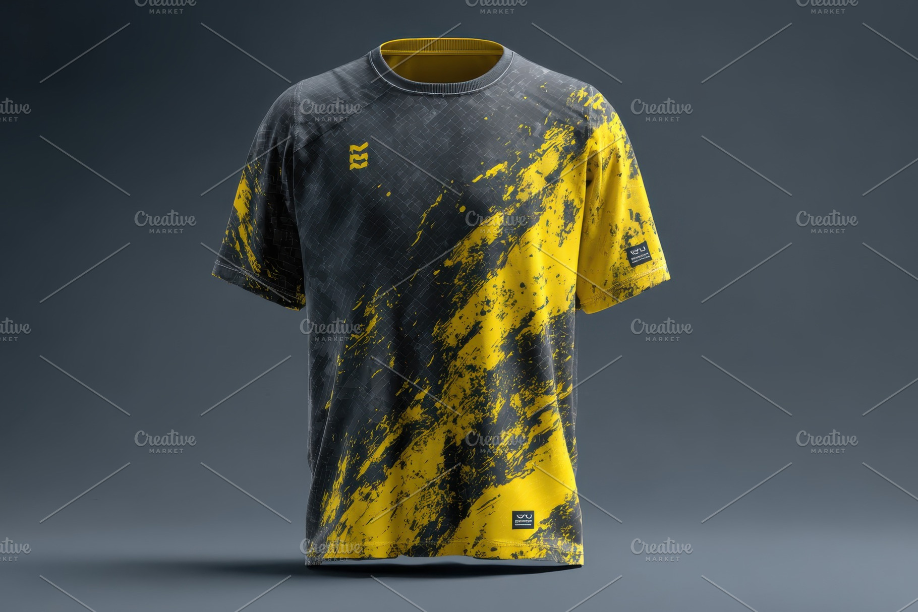 Stylish Yellow Black Abstract Print, an Arts & Entertainment Photo by Pixeness Studio