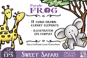 VECTOR - SWEET SAFARI - Clipart, an Animal Illustration by Purple Frog (Thumbnail 3 of 3)
