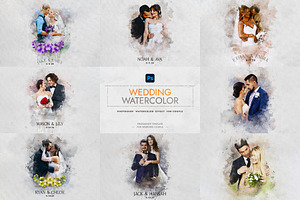 Wedding Watercolor Art Photo Effect, an Action Add-On by Shovajit