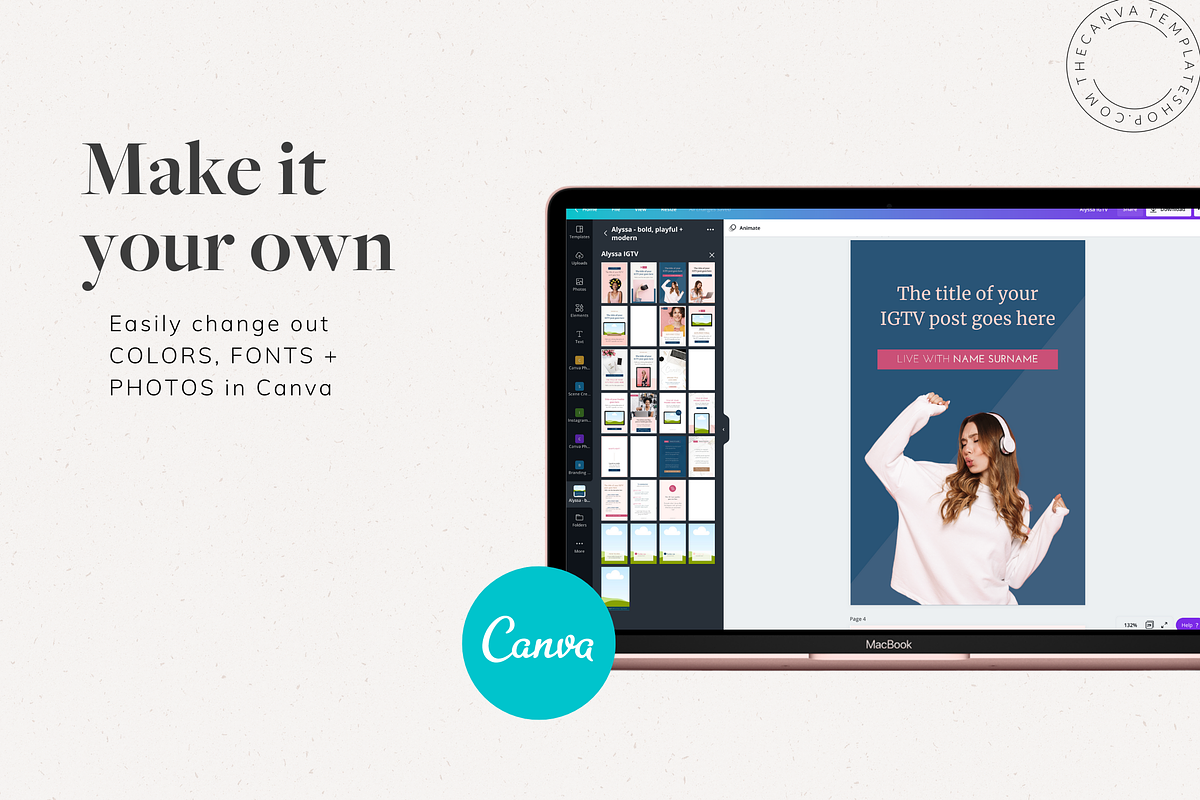 Alyssa IGTV Canva Templates, a Social Media Template by The Canva Template Shop (Photo 2 of 7)