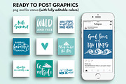 Hello Summer Typography Set, a Social Media Template by Nancy Ingersoll (Thumbnail 1 of 10)