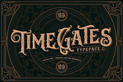 Timegates Typeface + Extras, a Serif Font by Heybing Supply Co. (Thumbnail 1 of 15)